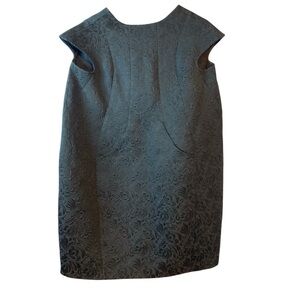 Tara Jarmon Women’s Black Jacquard Shift Mini Dress. Size 38 SKU 584